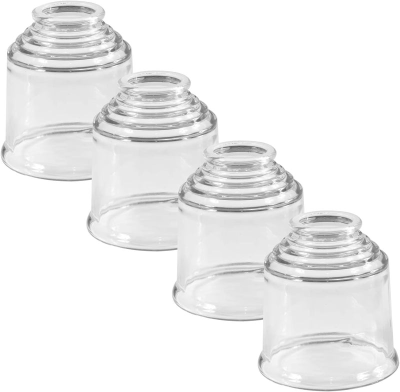LIGHTACCENTS Ceiling Light Cover Set of 4 - Clear Glass Replacement Shades for Ceiling Fan Light Covers - Ceiling Fan Light Kit - Quick Installation Glass Lamp Shade, Ceiling Fan Globe Replacement - Image 1